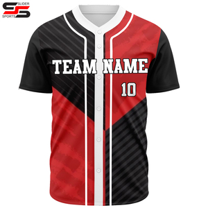 Maillot de baseball sport imprimé à séchage rapide OEM, maillots de baseball rouges pour hommes avec design américain, design personnalisé, maillot de softball unisexe - Product Image 5