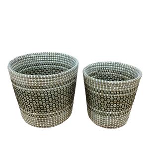 Cesta de lavandería de algas marinas naturales ecológicas hechas a mano Material de ratán de Vietnam - Product Image 3