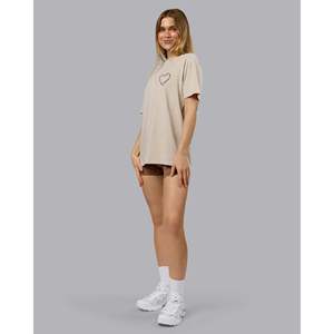 Love the Process FLXCotton Tee-Shirt Oversize - Beige Shale - Choc - Rayures Géométriques Casual - Product Image 5