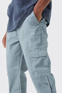 Nouveau arrivé 2025 100% coton hommes pantalons de survêtement personnalisé écran imprimé Logo 4 poches avec boutons latéraux pantalons de survêtement Baggy pour hommes - Product Image 6