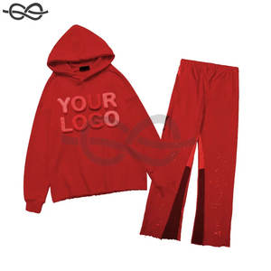 Nuevos chándales con estilo para hombre, Sudadera con capucha, pantalones de chándal a juego con forro polar de retazos, ropa de invierno cálida - Product Image 5