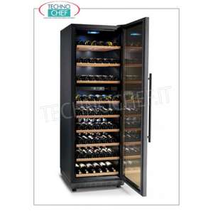 Vinoteca Eléctrica de Acero Inoxidable para 182 Botellas, Doble Temperatura, 1 Puerta de Vidrio, Electrodoméstico Refrigerado Integrado - Product Image 1