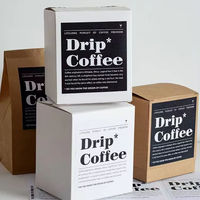 Boîte d'emballage en papier pour café personnalisée OEM, vente chaude, avec bande détachable, pliable, emballage en papier pour aliments de vente au détail