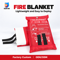 Couverture anti-feu pour cuisine commerciale 2m x 2m en fibre de verre, couverture d'extinction d'incendie d'urgence avec pochette à libération rapide