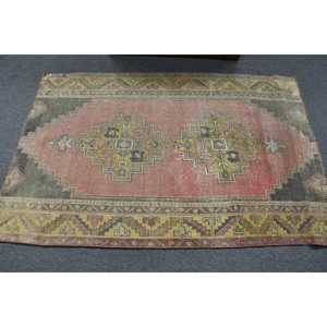 Tapis de 3,9 x 5,9 pieds, tapis turc vintage, tapis oriental rouge et gris - Product Image 3