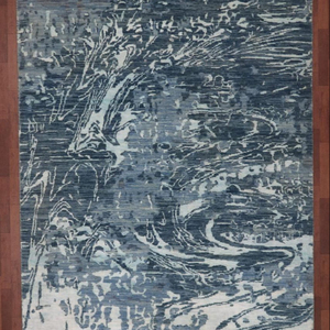 Alfombra de seda de bambú anudada a mano con patrón cuadrado moderno, famosa alfombra de lana de felpa para sala de estar, cocina y oficina - Product Image 2