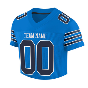 New Arrival Football Jersey Blue Color Short Sleeve Polyester Made Quick Dry Anti-Bacterial UV Protection Unisex American - Product Image 6