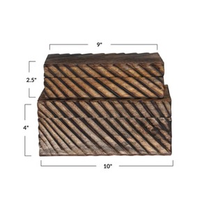 Caja Decorativa de Madera de Mango Tallada - Product Image 5