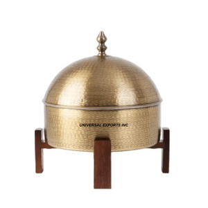 Marmite en métal à double paroi finition dorée Casserole faite à la main de qualité supérieure Nouveau chauffe-plats en métal taille personnalisée - Product Image 1