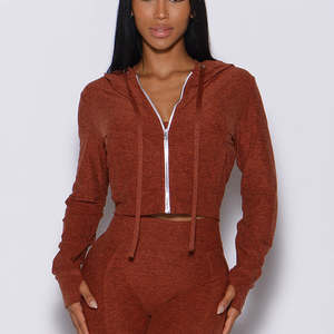 Sudadera con capucha negra de gran tamaño personalizada con mangas fruncidas para mujer, Sudadera con capucha transpirable antiarrugas para mujer, Sudadera con capucha para entrenamiento de gimnasio para mujer - Product Image 5