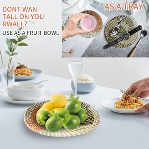 Tienphong Meilleure vente 2024 panier mural tissé suspendu fait à la main lot de 6 paniers muraux décors en jonc de mer - Product Image 3