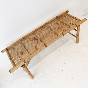 Bancos de patio de bambú natural al por mayor, muebles de jardín de exterior, Banco de doble asiento - Product Image 2