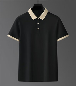 Polo d'été personnalisé OEM pour homme, manches courtes, décontracté chic, col contrastant, haut tendance à demi-manches - Product Image 6
