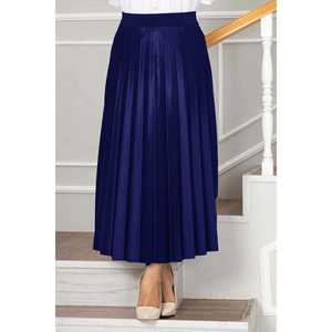 Saksi Pleated Hijab <b>Skirt</b> with Soft <b>Elastic</b> Waistband Made of Satin Fabric Size S - Product Image 3