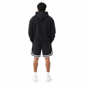Ensemble de survêtement personnalisé en molleton épais avec sweat à capuche et short de sport, style streetwear oversize, en coton polaire, vente en gros ODM - Product Image 4