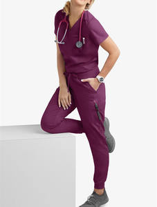 Uniforme de hospital antiarrugas personalizado de fábrica, uniformes de enfermería elásticos, uniforme de enfermera elegante médico - Product Image 3