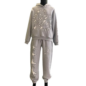 Ensemble survêtement homme personnalisé de haute qualité, pantalon de survêtement ample en molleton français, impression gonflée, pantalon de survêtement et sweat-shirt - Product Image 6