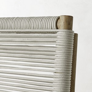 Bianca Modern Design Solid Teak Wood <b>Dining</b> <b>Chair</b> with White Rope Woven Frame Natural Finish for Indoor and Outdoor Table Use - Product Image 6