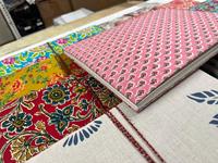 Carnets en papier de coton imprimés en sérigraphie sur mesure, couverture en tissu, designs artisanaux créatifs, portables, pour une écriture réfléchie, promotionnels