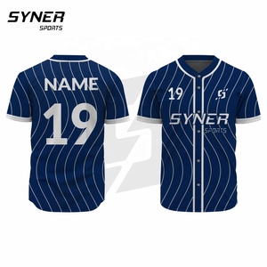 Uniforme de baseball d'équipe personnalisé, maillot de baseball sublimé avec impression intégrale, 100% polyester, unisexe, rétro, respirant, antibactérien - Product Image 1