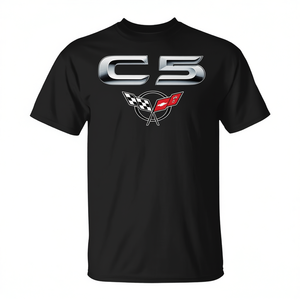 T-shirt Promozionale con Emblema Auto d'Epoca Classica 1997-2004 C5 Muscle Car e Design Iconico - Product Image 2