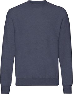 Men's <b>Navy</b> Blue Crew Neck Pullover <b>Sweatshirt</b> Regular Fit Knitted 100% Cotton Casual Winter Lined Eco-Friendly Windproof - Product Image 4