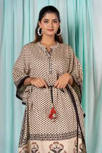 Robe de soirée bohème en tissu de coton, grande taille, Kaftan imprimé pour femmes, longueur au genou - Product Image 4