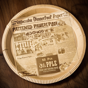 Papel Antigrasa Estampado, 50 Unidades, Diseño de Periódico Vintage, Papel para Servir Alimentos - Product Image 3