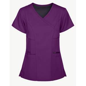 ชุดยูนิฟอร์มสครับสำหรับสตรีชุดยูนิฟอร์มคอวีมีสไตล์ทันสมัยขนาดโลโก้พยาบาลคลินิกโรงพยาบาลคลินิกสปาร้านเสริมสวย - Product Image 4