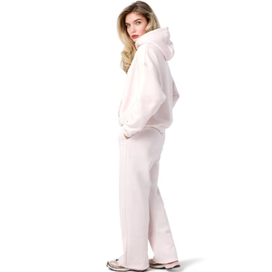 ชุดวอร์มสตรีทแวร์สำหรับผู้หญิงผ้าคอตตอนธรรมดาปักลายผ้าฟลีซโอเวอร์ไซส์สำหรับฤดูหนาวตามสั่ง - Product Image 3