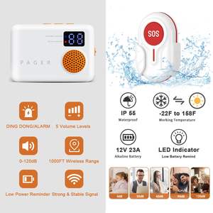 Système d'appel sans fil Daytech pour personnes âgées, alarme personnelle SOS, bouton d'appel étanche IP55, équipement d'alerte par vibration, portée 300m - Product Image 2