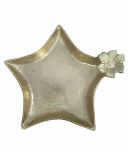 Plateau de service en aluminium au design moderne, finition nickel, forme de cœur, pour Ramadan, mariage, Diwali - Articles de cuisine, décoration de la maison - Product Image 5