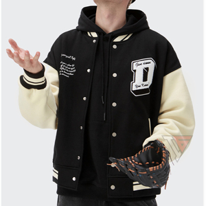 Wholesale Custom Varsity <b>Jacket</b> <b>Men</b> Women Wool <b>Baseball</b> Letterman <b>Jacket</b> Blank Unisex <b>Jackets</b> Low MOQ - Product Image 3