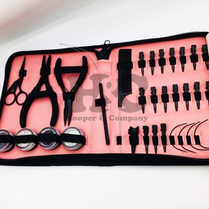 ชุดอุปกรณ์ต่อผมสีชมพูอ่อน HOOPER COMPANY รุ่นใหม่ล่าสุด กรรไกร ที่ติดเทป คีม แหวนสแตนเลสสีดำ สำหรับใช้งานเชิงพาณิชย์ - Product Image 6