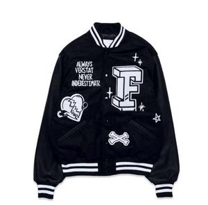 Chaqueta de béisbol con parche de logotipo de ropa de calle personalizada de alta calidad, chaqueta universitaria de cuero de béisbol con letras de camionero para hombres - Product Image 6