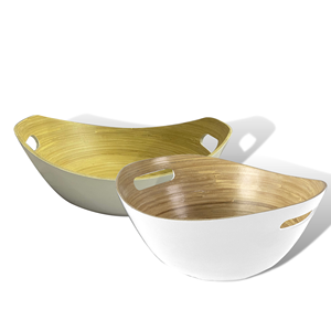 Ensaladera de bambú de tendencia-cuenco de madera 100% Natural en forma de barco, respetuoso con el medio ambiente y elegante, perfecto para ensalada - Product Image 4