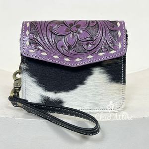 Nouveauté Mini Porte-Monnaie en Cuir Véritable Fait Main Mini Porte-Monnaie à Poignet de Haute Qualité en Cuir de Vache à Poils Mini Portefeuille pour Femmes - Product Image 1