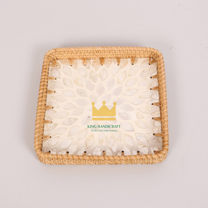 Plateau de service en perles de rotin naturel Offre Spéciale panier de fruits organisateur de stockage décoration de la maison du Vietnam - Product Image 4