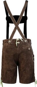 Cuero antiguo Oktoberfest bávaro Otoño Invierno desgaste High Street Style hombres Lederhosen corto - Product Image 2