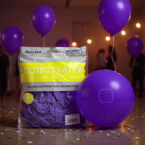 Palloncini in lattice Party Love viola da 12 cm, confezione da 100 pezzi per decorazioni - Product Image 3