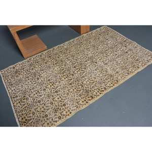 Tapis Vintage en Laine Turque 38X66 pieds Beige Brun Tapis Latex Classique Patchwork Design pour Entrée Chevet Rectangle Couloir - Product Image 2