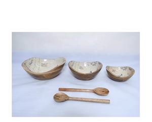100% Natural Wooden Salad Bowl or Dinnerware Bowl With Server Latest Kitchen Hotel Home Restaurant Wholesale <b>Price</b> Bowl - Product Image 2