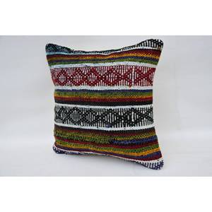 12x12 Inch Multicolor Bohemian Kantha Patchwork Woven Wool <b>Pillow</b> Vintage Floral Embroidery Eco-Friendly Non-Slip Removable - Product Image 3