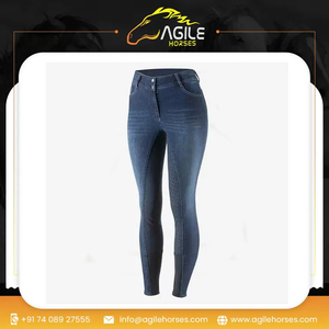 Ropa ecuestre personalizada de primera calidad, ropa deportiva, pantalones con agarre de asiento completo, venta al por mayor, pantalones vaqueros de cintura alta para montar a caballo - Product Image 6