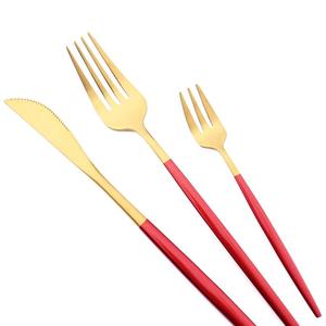 Juego de Cubiertos de Metal de oro rosa, juego de cubiertos, manijas de Metal con acabado esmaltado para el hogar, Hotel y restaurantes, juego de cubiertos de vajilla - Product Image 1