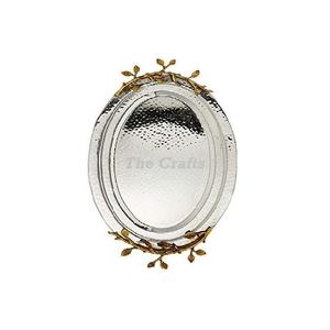 Plateau de service alimentaire en aluminium de dernière génération avec une qualité supérieure, forme ovale, plateau de service pour le thé et le café, pour une utilisation en cuisine - Product Image 2