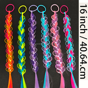 Thiết Kế Mới Cô Gái Trẻ Em 16 Inch Lễ Hội Quà Tặng Ombre Bện Tóc Đuôi Ngự<span class=keywords><strong>a</strong></span> Đầy Màu Sắc Bện Bong Bóng Đuôi Ngự<span class=keywords><strong>a</strong></span> Mở Rộng - Product Image 6
