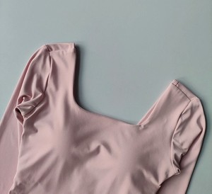 Women Cross Back Yoga Shirt <b>Long</b> Sleeve Slim Fit Sports <b>Top</b> with Fixed Chest Pad Running Training Fitness T Shirt - Product Image 3