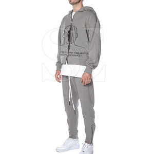Ensemble 2 pièces mode pour hommes Pantalon de survêtement brodé sur mesure de haute qualité Sweat à capuche en coton polaire Jogging Survêtement d'entraînement pour l'hiver - Product Image 2