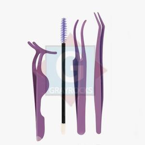 Applicateur d'extension de cils violet coloré personnalisé en acier inoxydable - Product Image 2